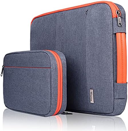 Voova Laptop Sleeve Case 13 13.3 14 Inch with Detachable Accessories Organiser Pouch,360° Protective Computer Bag Cover for MacBook Air 13 M1/M2 2020 - 2022,MacBook Pro 13/14,Chromebook 14,Dark Grey - Amazing Gadgets Outlet