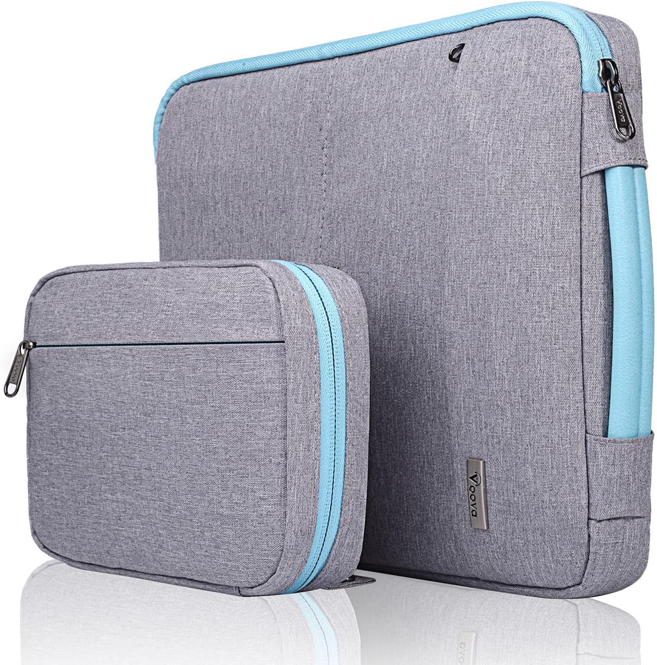 Voova Laptop Sleeve Case 13 13.3 14 Inch with Detachable Accessories Organiser Pouch,360° Protective Computer Bag Cover for MacBook Air 13 M1/M2 2020 - 2022,MacBook Pro 13/14,Chromebook 14,Dark Grey - Amazing Gadgets Outlet