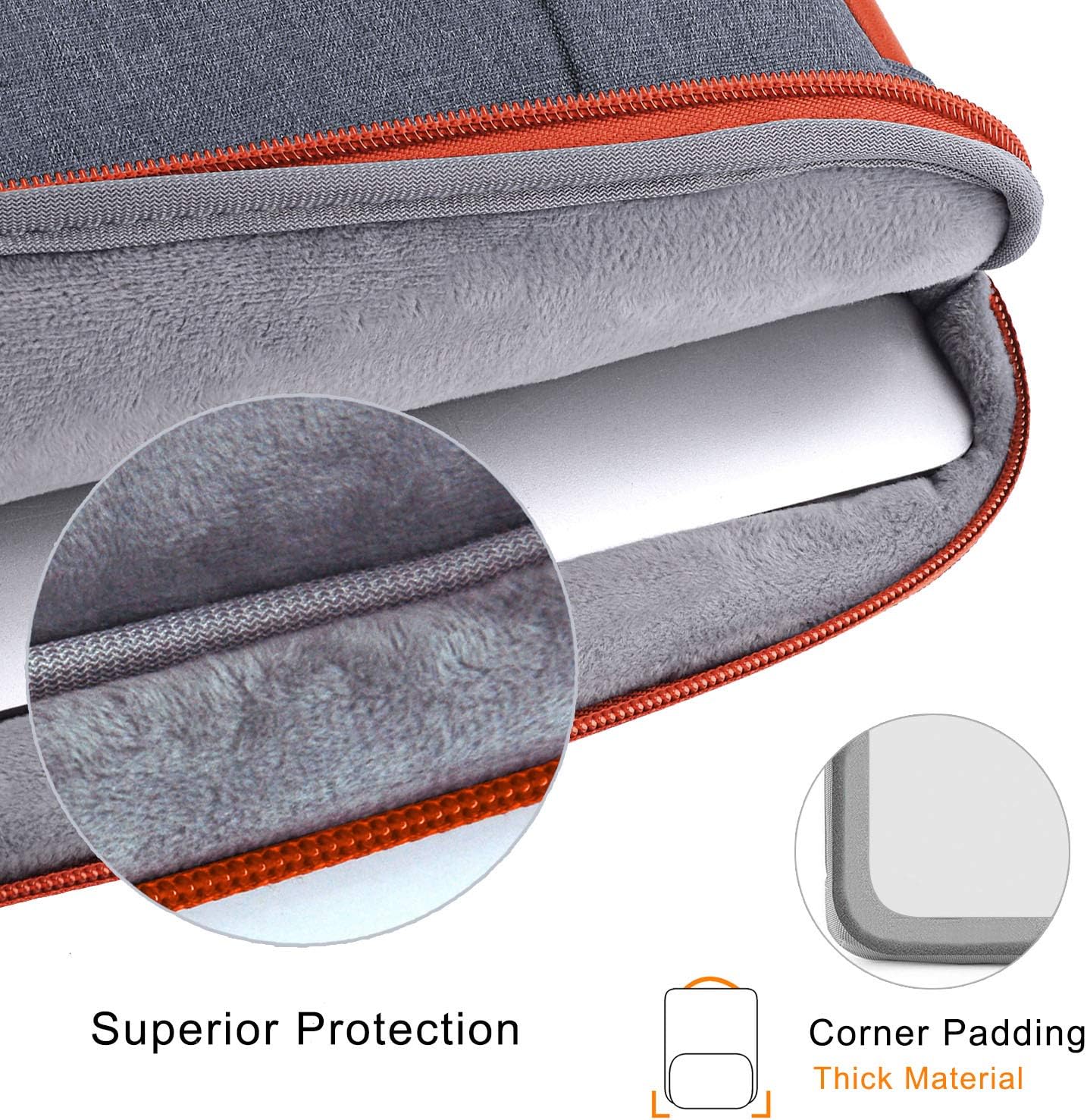 Voova Laptop Sleeve Case 13 13.3 14 Inch with Detachable Accessories Organiser Pouch,360° Protective Computer Bag Cover for MacBook Air 13 M1/M2 2020 - 2022,MacBook Pro 13/14,Chromebook 14,Dark Grey - Amazing Gadgets Outlet