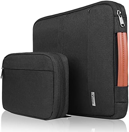 Voova Laptop Sleeve Case 13 13.3 14 Inch with Detachable Accessories Organiser Pouch,360° Protective Computer Bag Cover for MacBook Air 13 M1/M2 2020 - 2022,MacBook Pro 13/14,Chromebook 14,Dark Grey - Amazing Gadgets Outlet