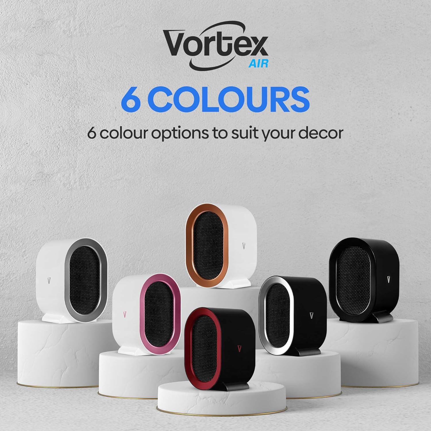 VORTEX AIR Space Heater, Electric Heaters for Home Low Energy & Silent - Portable Heaters For Home Low Energy - Mini Heater, Small Heater for Room, Bedroom or Indoor Use (Deep Space) - Amazing Gadgets Outlet