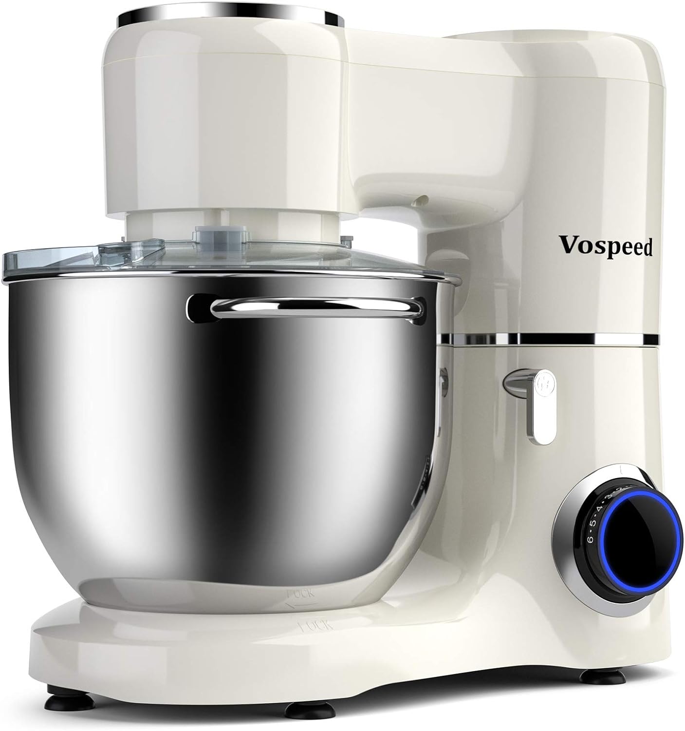 Vospeed Stand Mixer 1500W 8L Cake Mixer Electric Kitchen Food Mixer with Stainless Steel Bowl, Beater, Dough Hook, Whisk for Baking, Dishwasher Safe (White) - Amazing Gadgets Outlet