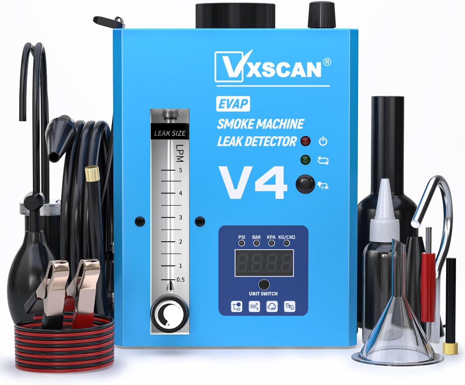 VXSCAN Automotive Smoke Machine Leak Detector EVAP with Built - in Air Pump & Pressure Gauge & Flow Meter, Dual Mode Auto Fuel Pipe System Vacuum Leak Diagnostic Tester for All 12V Cars - Amazing Gadgets Outlet