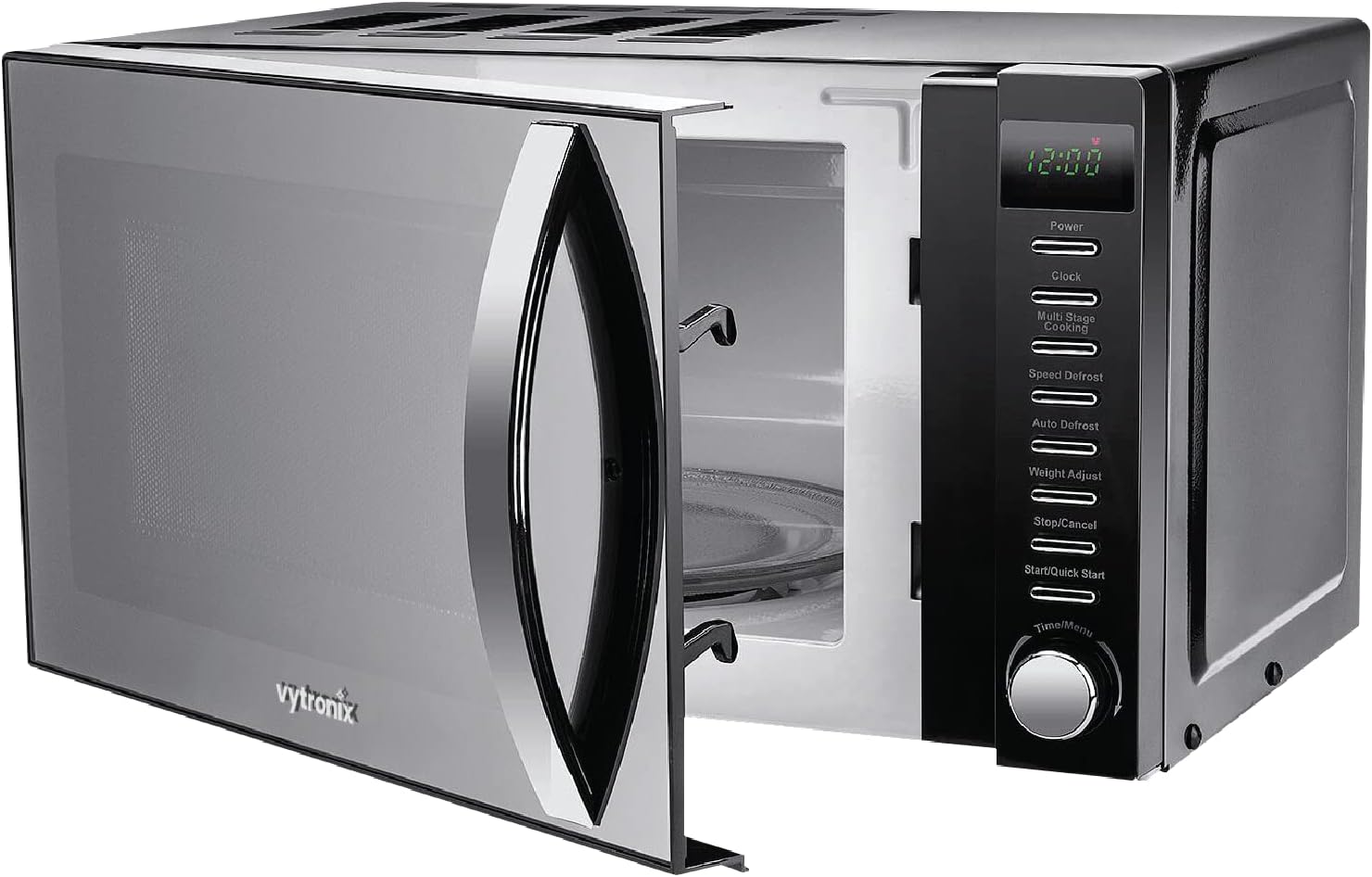 VYTRONIX VY - HMO800 800W Digital Microwave Oven | Freestanding Microwave with 5 Power Levels, Clock & Timer Function | Black Microwave with Mirrored Front, 20 Litre Capacity - hmo800 - Amazing Gadgets Outlet