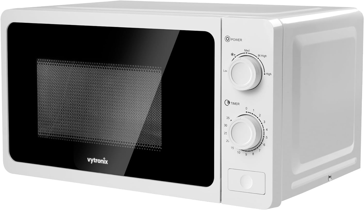 Vytronix WHV20ML 20 Litre 700W Microwave Oven | Freestanding Microwave with 5 Power Levels, Defrost Function, Manual Timer Function | White Microwave 20L Capacity - Amazing Gadgets Outlet