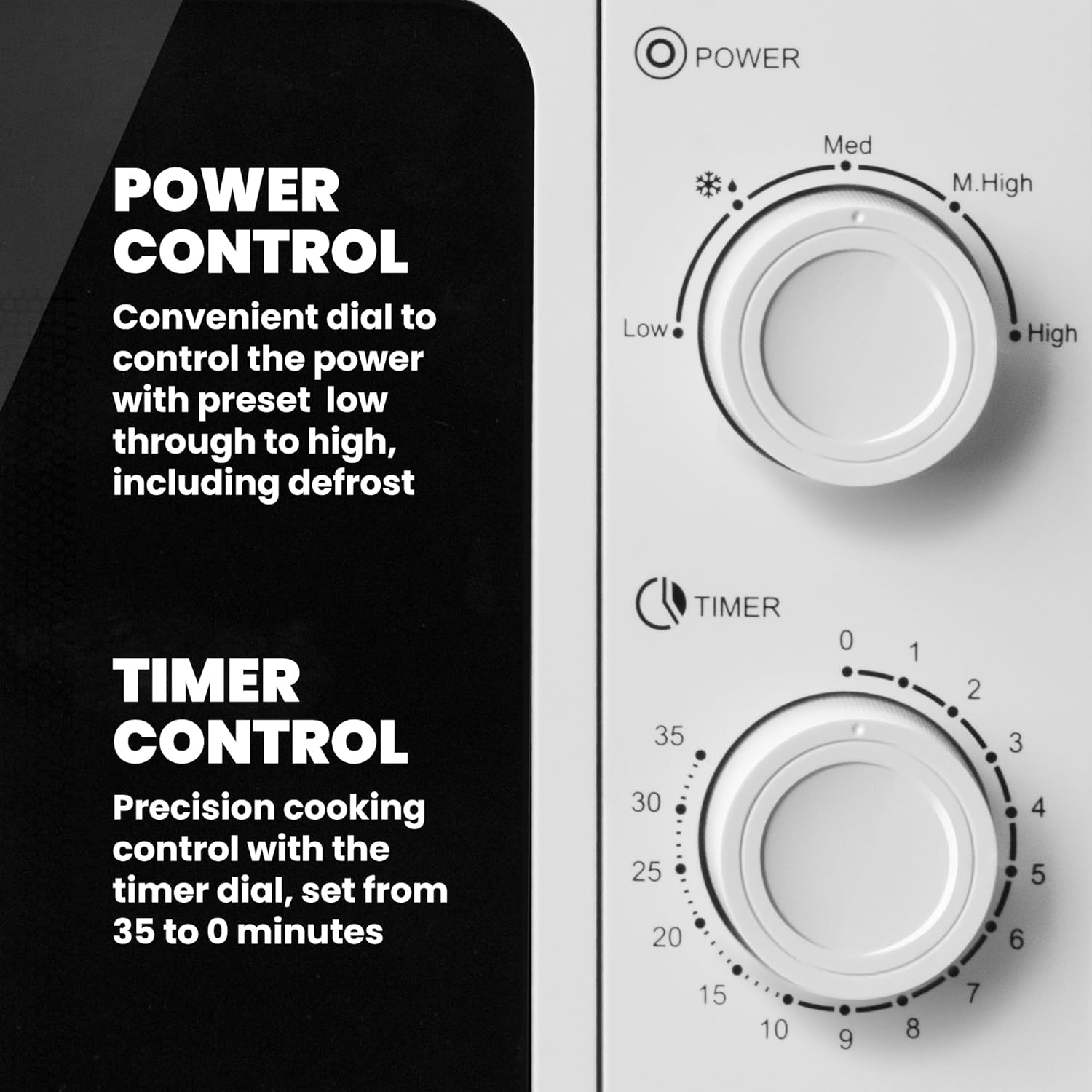 Vytronix WHV20ML 20 Litre 700W Microwave Oven | Freestanding Microwave with 5 Power Levels, Defrost Function, Manual Timer Function | White Microwave 20L Capacity - Amazing Gadgets Outlet