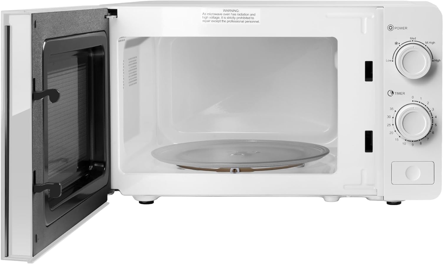 Vytronix WHV20ML 20 Litre 700W Microwave Oven | Freestanding Microwave with 5 Power Levels, Defrost Function, Manual Timer Function | White Microwave 20L Capacity - Amazing Gadgets Outlet