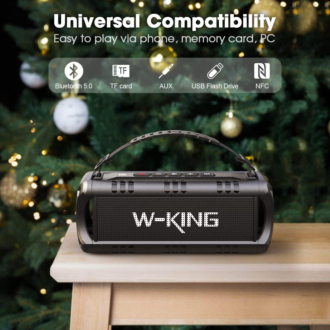 W - KING Bluetooth Speaker, 30W Portable Wireless Loud Speakers, IPX6 Waterproof Outdoor Speaker with Punchy Bass, 24H Play, EQ, AUX, TF Card, USB Playback - Powerful Speaker for Home, Party, Camping - Amazing Gadgets Outlet