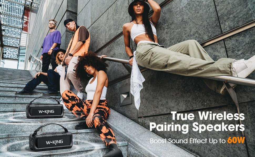 W - KING Bluetooth Speaker, 30W Portable Wireless Loud Speakers, IPX6 Waterproof Outdoor Speaker with Punchy Bass, 24H Play, EQ, AUX, TF Card, USB Playback - Powerful Speaker for Home, Party, Camping - Amazing Gadgets Outlet