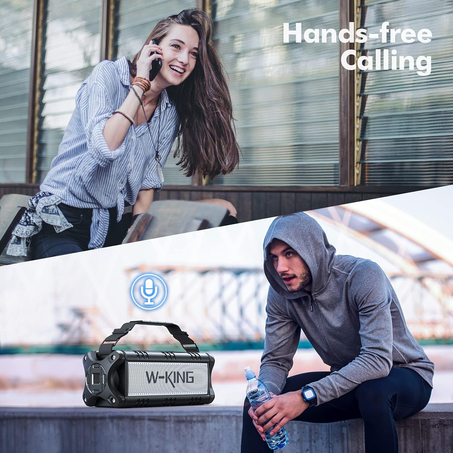 W - KING Bluetooth Speakers, 90W Peak 50W RMS Portable Bluetooth Speaker wireless Loud, IPX6 Waterproof Outdoor Speaker Huge Sound, Bass Speaker Bluetooth 5.0, 40H Playtime, Party BBQ Park Travel Home - Amazing Gadgets Outlet