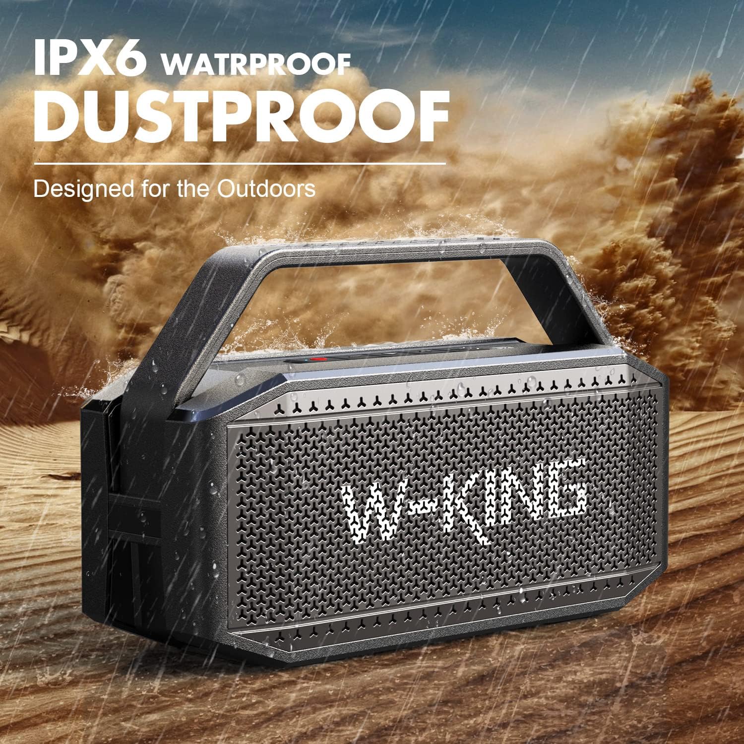 W - KING Portable Bluetooth Speaker, (100W Peak)60W RMS Loud Waterproof Bluetooth Speaker Wireless, Deep Bass/Stereo Pairing/40H/Power Bank/TF/AUX/EQ/NFC, Large Outdoor Speaker Boom box for Party, Home - Amazing Gadgets Outlet