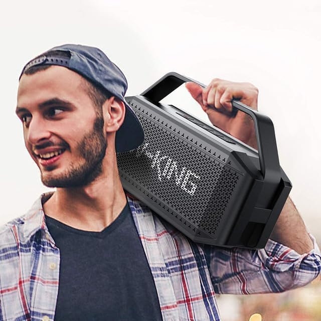 W - KING Portable Bluetooth Speaker, (100W Peak)60W RMS Loud Waterproof Bluetooth Speaker Wireless, Deep Bass/Stereo Pairing/40H/Power Bank/TF/AUX/EQ/NFC, Large Outdoor Speaker Boom box for Party, Home - Amazing Gadgets Outlet