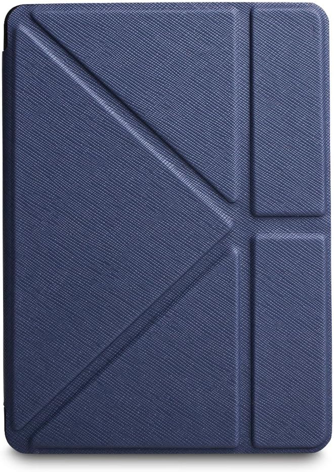 WALNEW Origami Case Cover for Amazon Kindle Voyage (2014 Released) - PU Leather Vertical Stand Case with Safe Magnetic Closure and Auto Sleep/Wake Function, Dark Blue - Amazing Gadgets Outlet