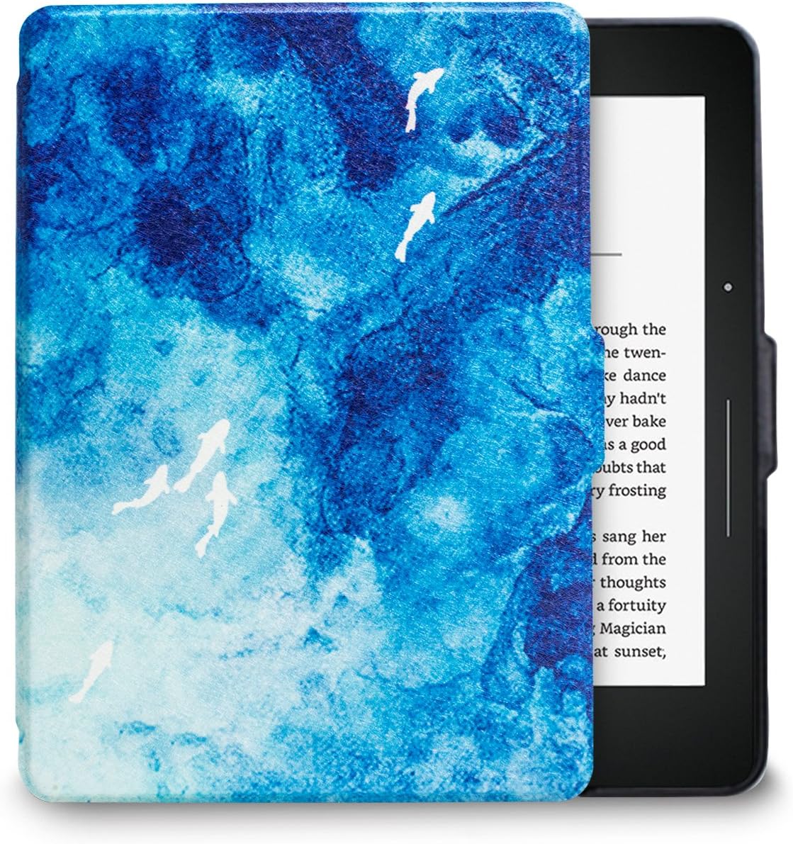 WALNEW Origami Case Cover for Amazon Kindle Voyage (2014 Released) - PU Leather Vertical Stand Case with Safe Magnetic Closure and Auto Sleep/Wake Function, Dark Blue - Amazing Gadgets Outlet