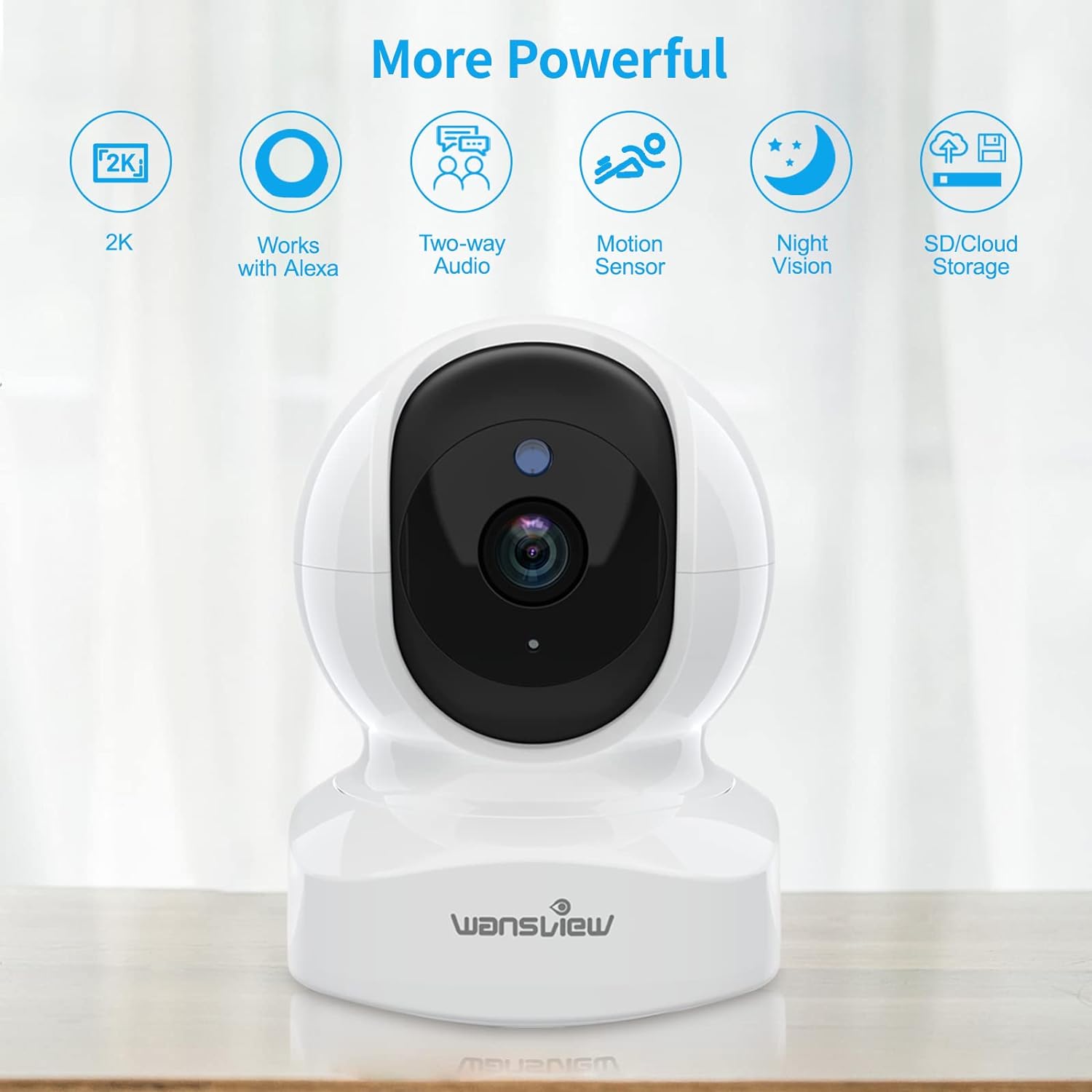 wansview WiFi IP Baby Camera, 2K Wireless Home Security Camera Indoor for Baby, Elder, Pet Camera Monitor with Real - time Alert, 2 - Way Audio Night Vision Pan Tilt Zoom, Works with Alexa Q5 - Amazing Gadgets Outlet