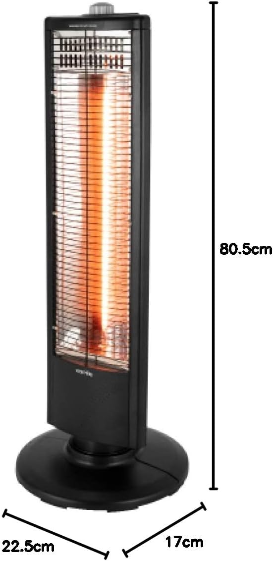 Warmlite WL42013 1KW Carbon Infrared Heater with Oscillation, Adjustable Thermostat and Overheat Protection, Black,80.5 cm*17.0 cm*22.5 cm - Amazing Gadgets Outlet