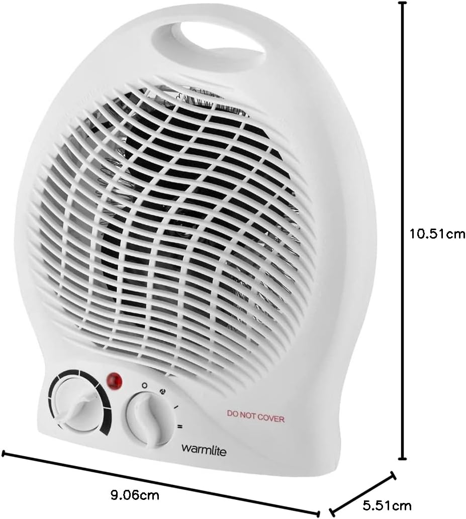 Warmlite WL44002 Thermo Fan Heater with 2 Heat Settings and Overheat Protection, 2000W, White - Amazing Gadgets Outlet