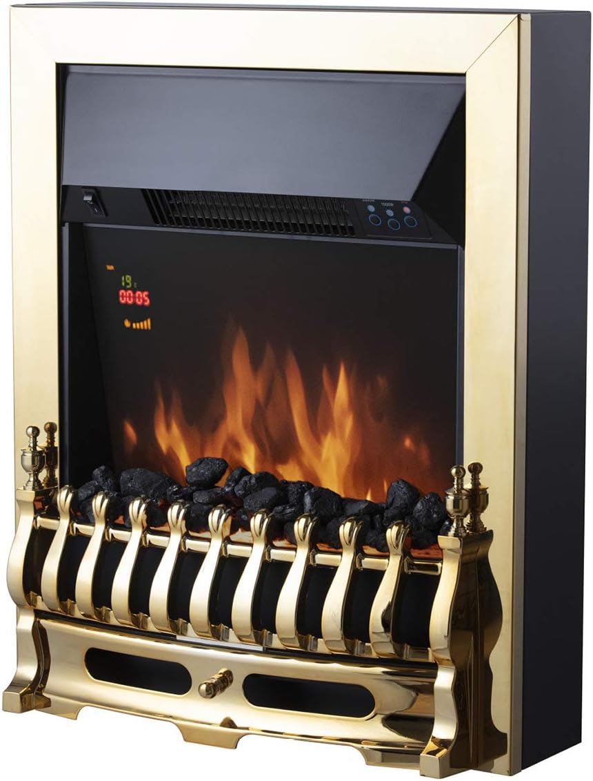 Warmlite WL45048 Whitby 2kW LED Electric Fire Inset with Remote Control, 2000W, Chrome - Amazing Gadgets Outlet