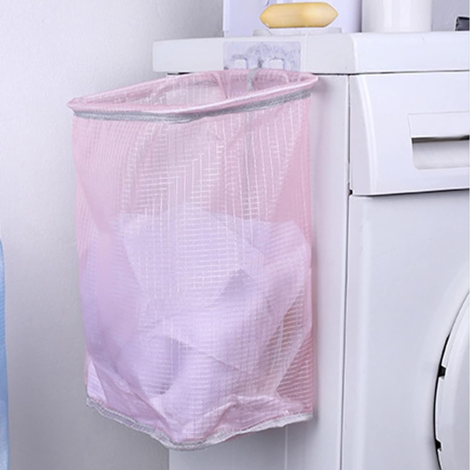 Washing Basket, Foldable Laundry Bag with Portable Handle, Clothes Basket Stands Well, Sturdy Fabric, Stylish Looking Laundry Basket for Household & Laundries, Blue - Amazing Gadgets Outlet