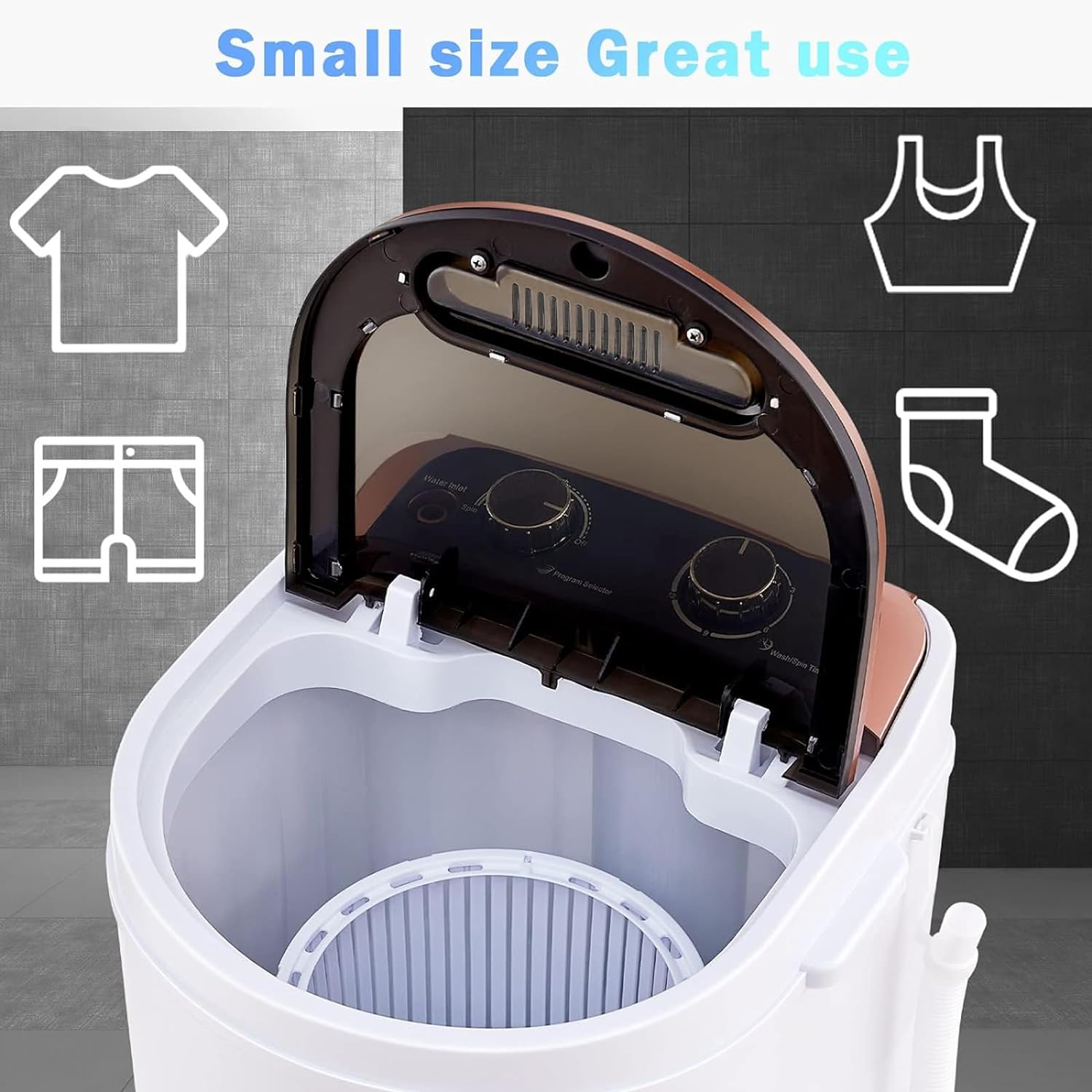 Washing Machine,Mini Portable Integrated Washing and Elution,With Drainage Basket,Washing Weight 2.1 - 4.5kg,for Camping, Caravan, Dorms Apartments, College Rooms - Amazing Gadgets Outlet