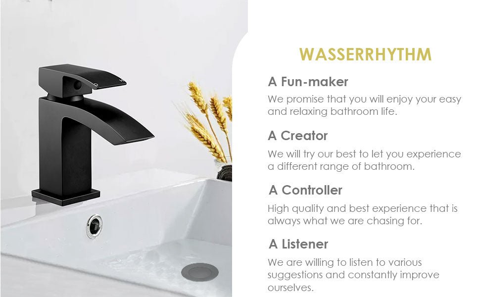 Wasserrhythm Basin Taps with Pop up Waste Black Waterfall Square Bathoom Sink Tap Mixers Brass   Import  Single ASIN  Import  Multiple ASIN ×Product customization General Description Gallery Reviews Variations Additional details Prod - Amazing Gadgets Outlet