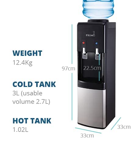 Water Cooler - Bottle - Fed Deluxe Hot and Cold Water Dispenser. Easy to set up, mains plug socket required. Ideal for home and small business use - Amazing Gadgets Outlet