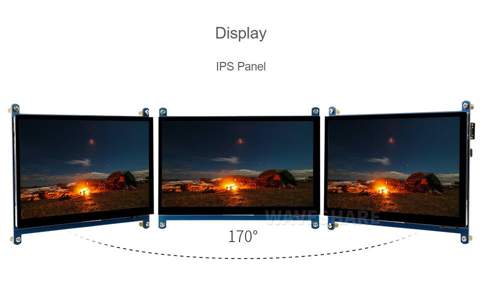 Waveshare 7 inch Display for Raspberry Pi 4 Capacitive Touchscreen HDMI LCD (C) 1024x600 Resolution IPS with 170° View Angle Support All Raspberry Pi/Windows 10/8.1/8/7 PC Monitor - Amazing Gadgets Outlet