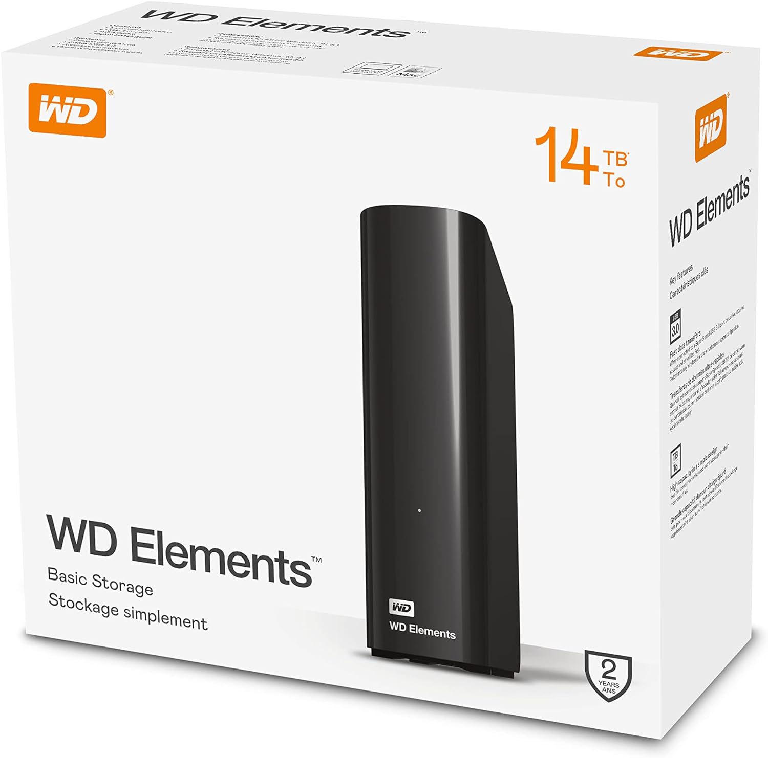 WD 14 TB Elements Desktop External Hard Drive - USB 3.0, Black - Amazing Gadgets Outlet