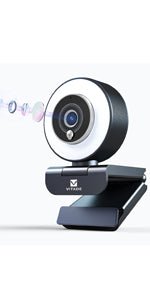 Webcam HD 1080P with Microphone & Ring Light - Vitade 960A USB Pro Computer Web Cam Video Camera for Mac Windows Laptop Gaming Xbox Skype OBS Twitch Youtube Xsplit Stream Video Calling and Recording - Amazing Gadgets Outlet