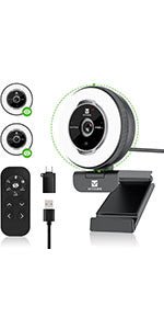 Webcam HD 1080P with Microphone & Ring Light - Vitade 960A USB Pro Computer Web Cam Video Camera for Mac Windows Laptop Gaming Xbox Skype OBS Twitch Youtube Xsplit Stream Video Calling and Recording - Amazing Gadgets Outlet