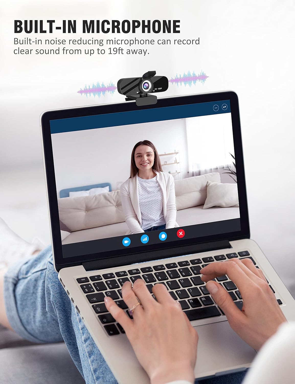 Webcam with Microphone for Desktop, 1080P HD USB Computer Cameras with Privacy Cover&Webcam Tripod, Streaming Webcam with Flexible Rotatable Wide Angle Webcam for PC Zoom Video/Gaming/Laptop/Skype - Amazing Gadgets Outlet