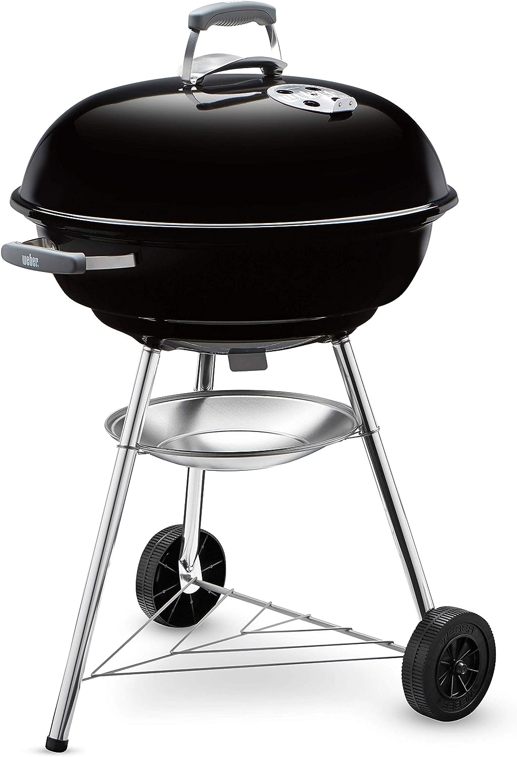 Weber Compact Kettle Charcoal Grill Barbecue, 47cm | BBQ Grill with Lid Cover, Stand & Wheels | Freestanding Outdoor Oven, Smoker & Outdoor Cooker with Porcelain - Enamelled Bowl - Black (1221004)   Import  Single ASIN  Import  Multiple ASIN ×Produ - Amazing Gadgets Outlet