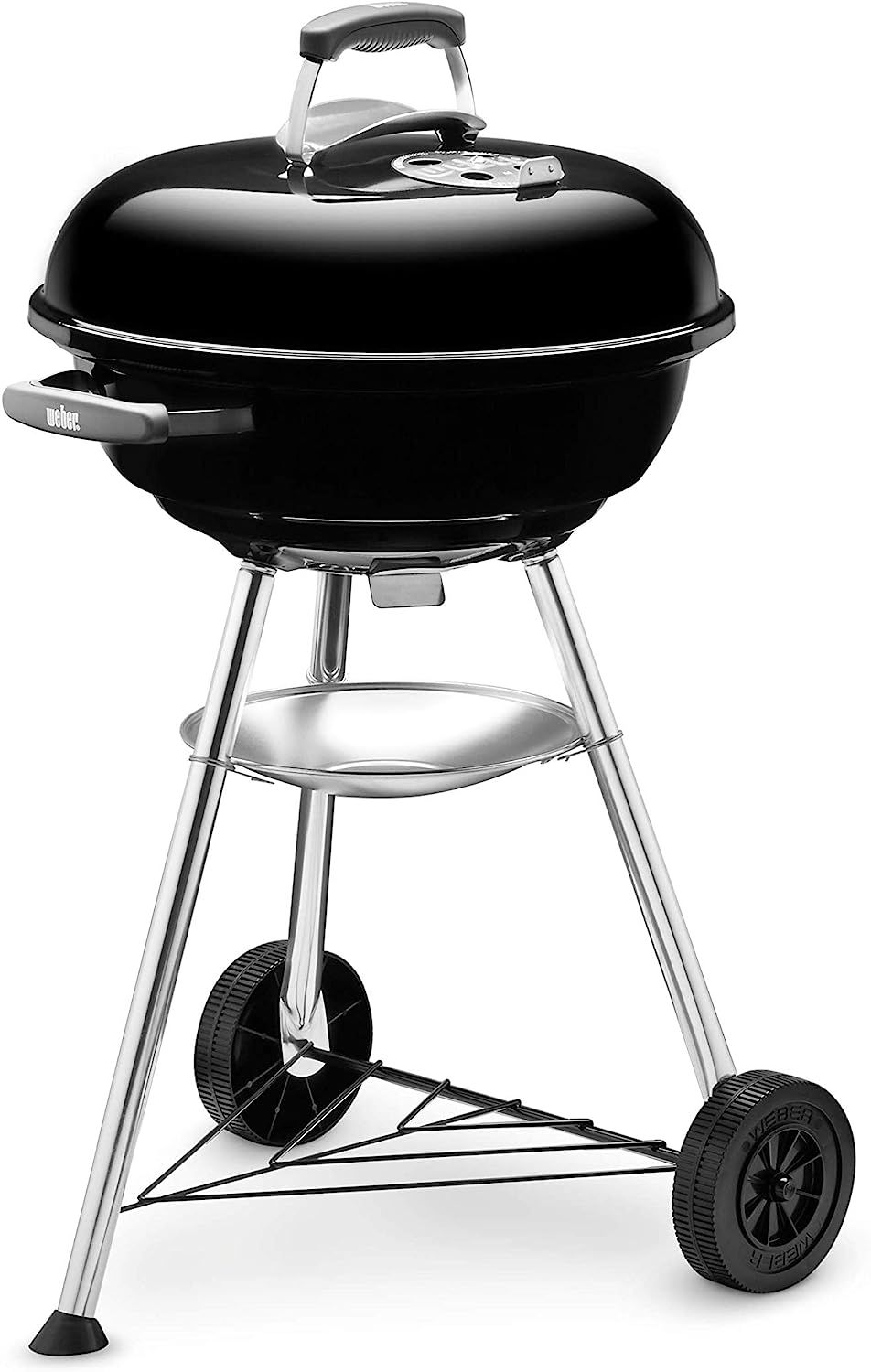 Weber Compact Kettle Charcoal Grill Barbecue, 47cm | BBQ Grill with Lid Cover, Stand & Wheels | Freestanding Outdoor Oven, Smoker & Outdoor Cooker with Porcelain - Enamelled Bowl - Black (1221004)   Import  Single ASIN  Import  Multiple ASIN ×Produ - Amazing Gadgets Outlet