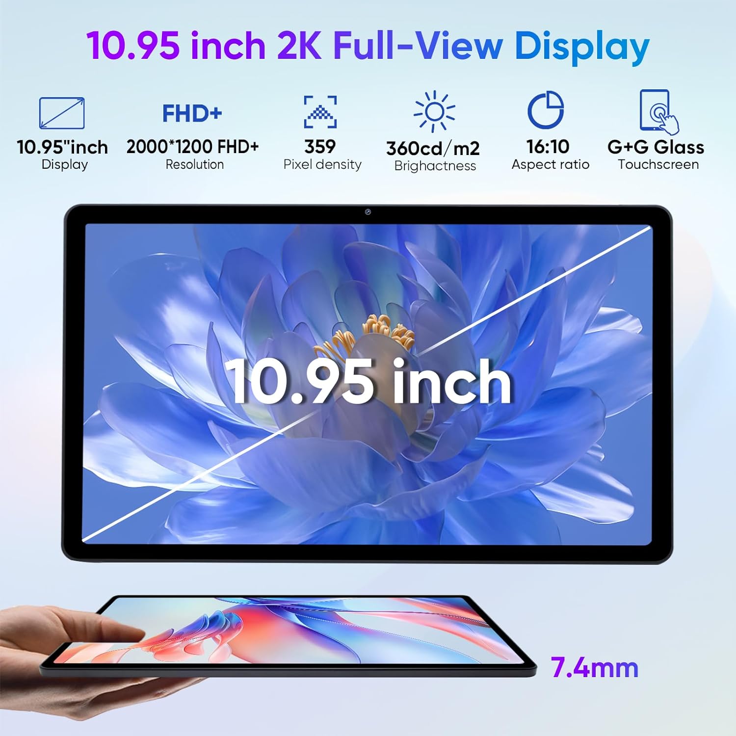 weelikeit 2K Tablet 10.95 inch Android 13 Tablets, 6GB+128GB 1TB Expand, MTKOcta - Core 2000 * 1200 FHD Display Android Tablet, 2.4G/5G WiFi, 5MP+13MP Camera, Quad Speakers,7000mAh, BT5.0, GPS - Amazing Gadgets Outlet