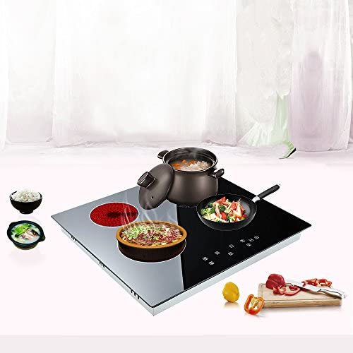 WEIBO 59cm*52cm Ceramic Hob 4 Zone Black Glass Built - in Electric Hobs with Touch Controls - Amazing Gadgets Outlet