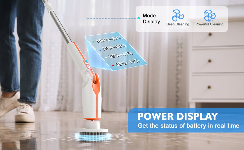 WHATOOK Electric Spin Scrubber，Cordless Powerful Scrub Brush，Adjustable Extension Long Handle & 8 Replaceable Rotating Heads Scrubbing Brush for Cleaning Bathroom, Kitchen, Shower Tub & Floor Tile   Import  Single ASIN  Import  Multiple ASIN ×Pro - Amazing Gadgets Outlet