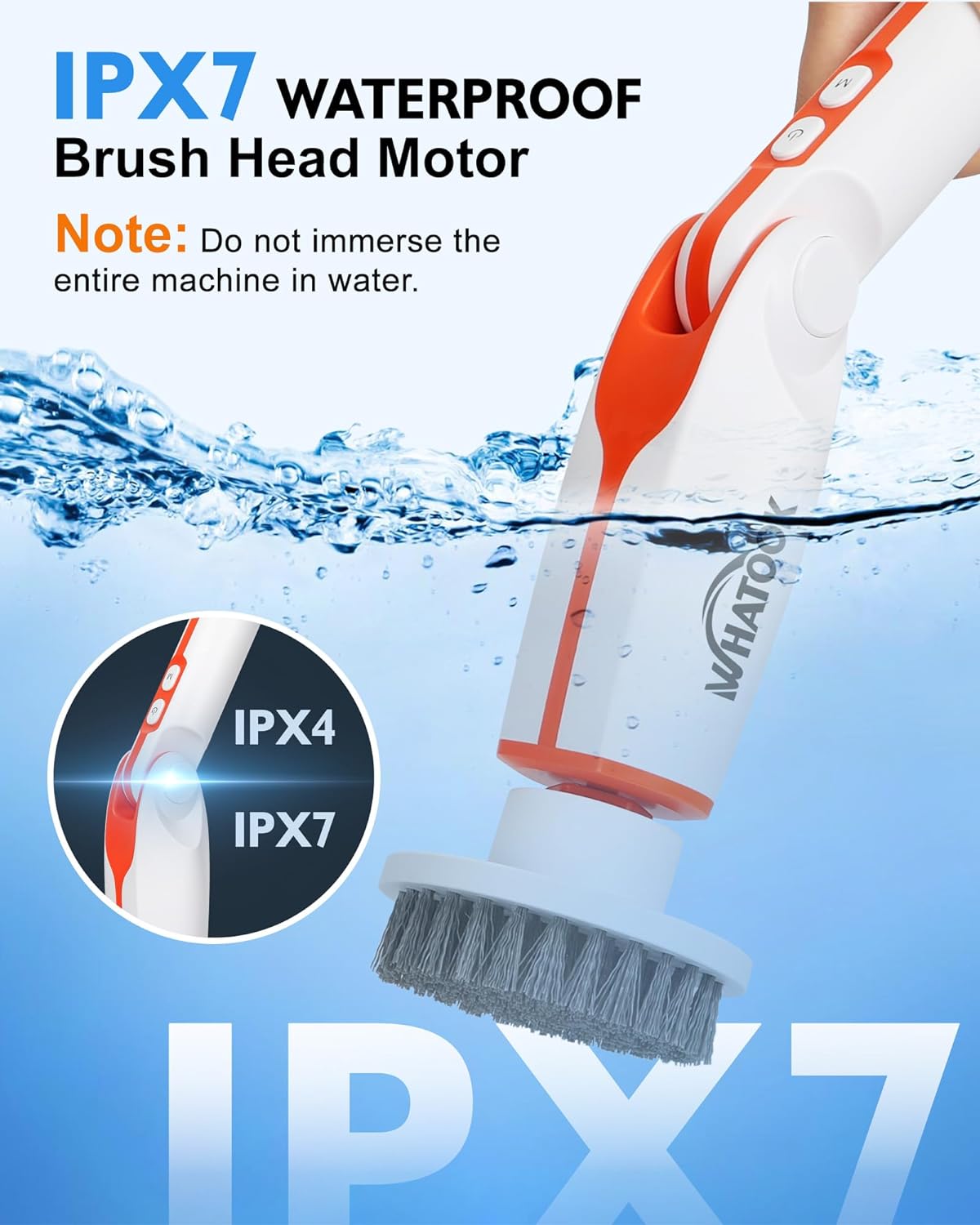 WHATOOK Electric Spin Scrubber，Cordless Powerful Scrub Brush，Adjustable Extension Long Handle & 8 Replaceable Rotating Heads Scrubbing Brush for Cleaning Bathroom, Kitchen, Shower Tub & Floor Tile   Import  Single ASIN  Import  Multiple ASIN ×Pro - Amazing Gadgets Outlet