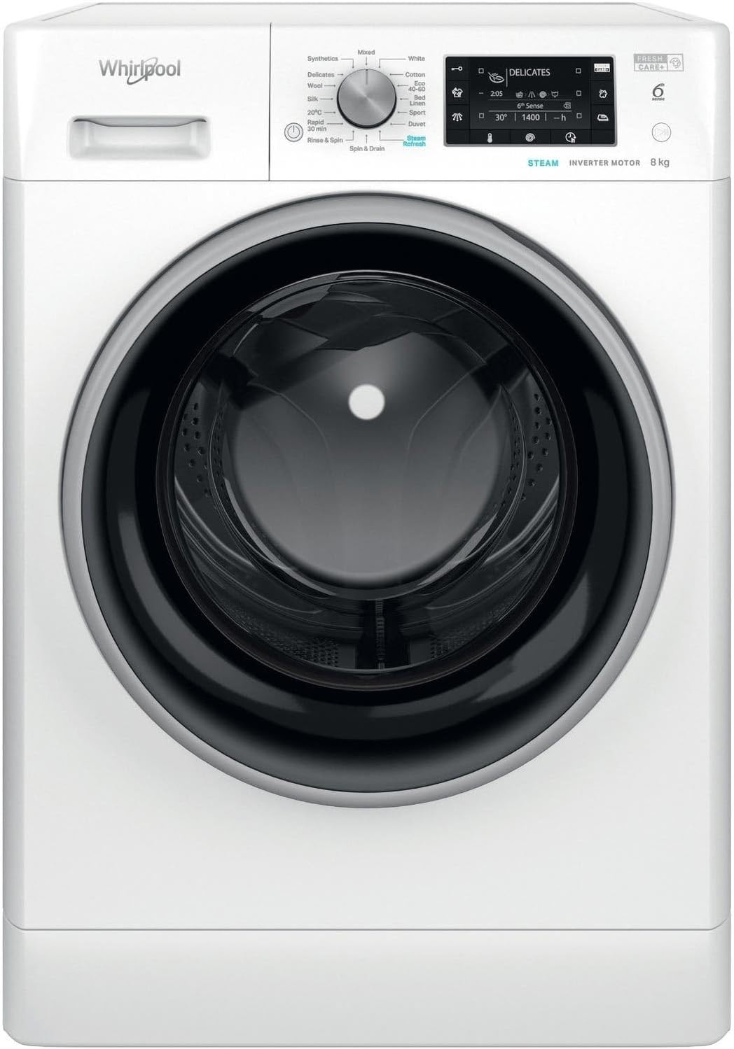 Whirlpool 8kg 1400rpm Freestanding Washing Machine - White - Amazing Gadgets Outlet