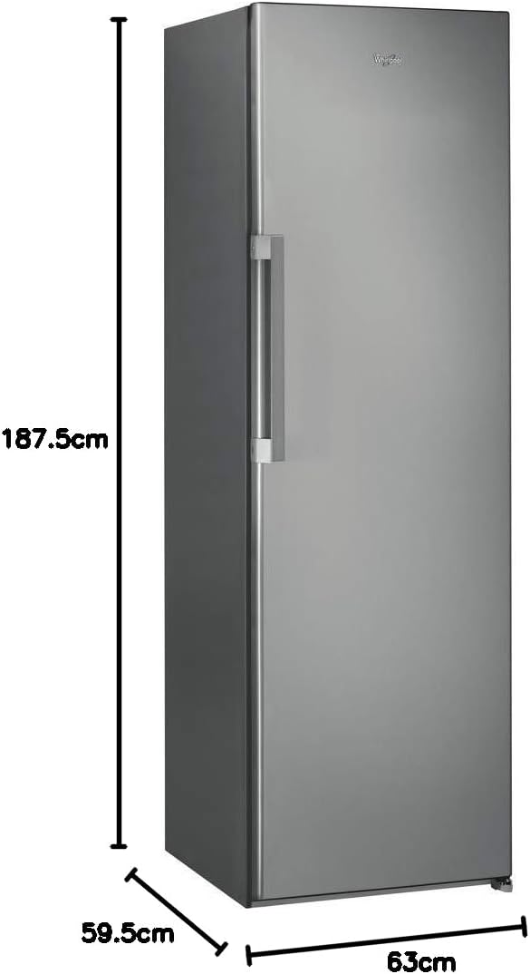 Whirlpool SW8 1Q XR UK.2 Freestanding Tall Larder Fridge, 368L, 59.5cm wide, Reversible Door, Optic Inox - Amazing Gadgets Outlet