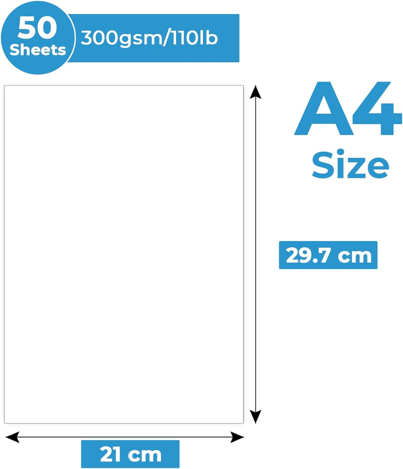 White Card A4 50 Sheets, Ohuhu 300gsm Thick Card Paper, A4 Card for Printing, Card Stock for Crafts and DIY Cards Making - Amazing Gadgets Outlet