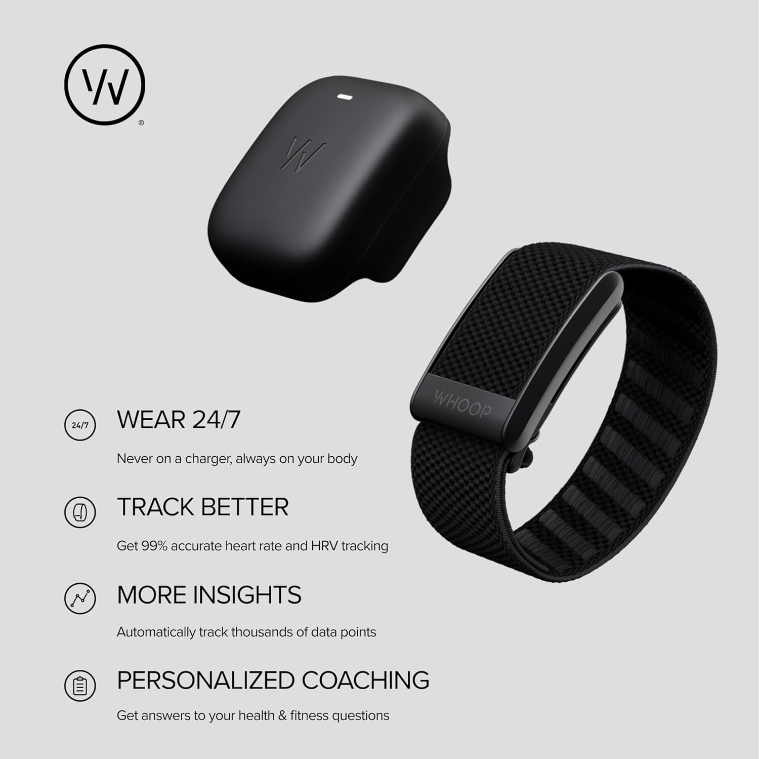 WHOOP 4.0 With 12 Month Subscription – Wearable Health, Fitness & Activity Tracker – Continuous Monitoring, Performance Optimization, Heart Rate Tracking – Improve Sleep, Strain, Recovery, Wellness - Amazing Gadgets Outlet