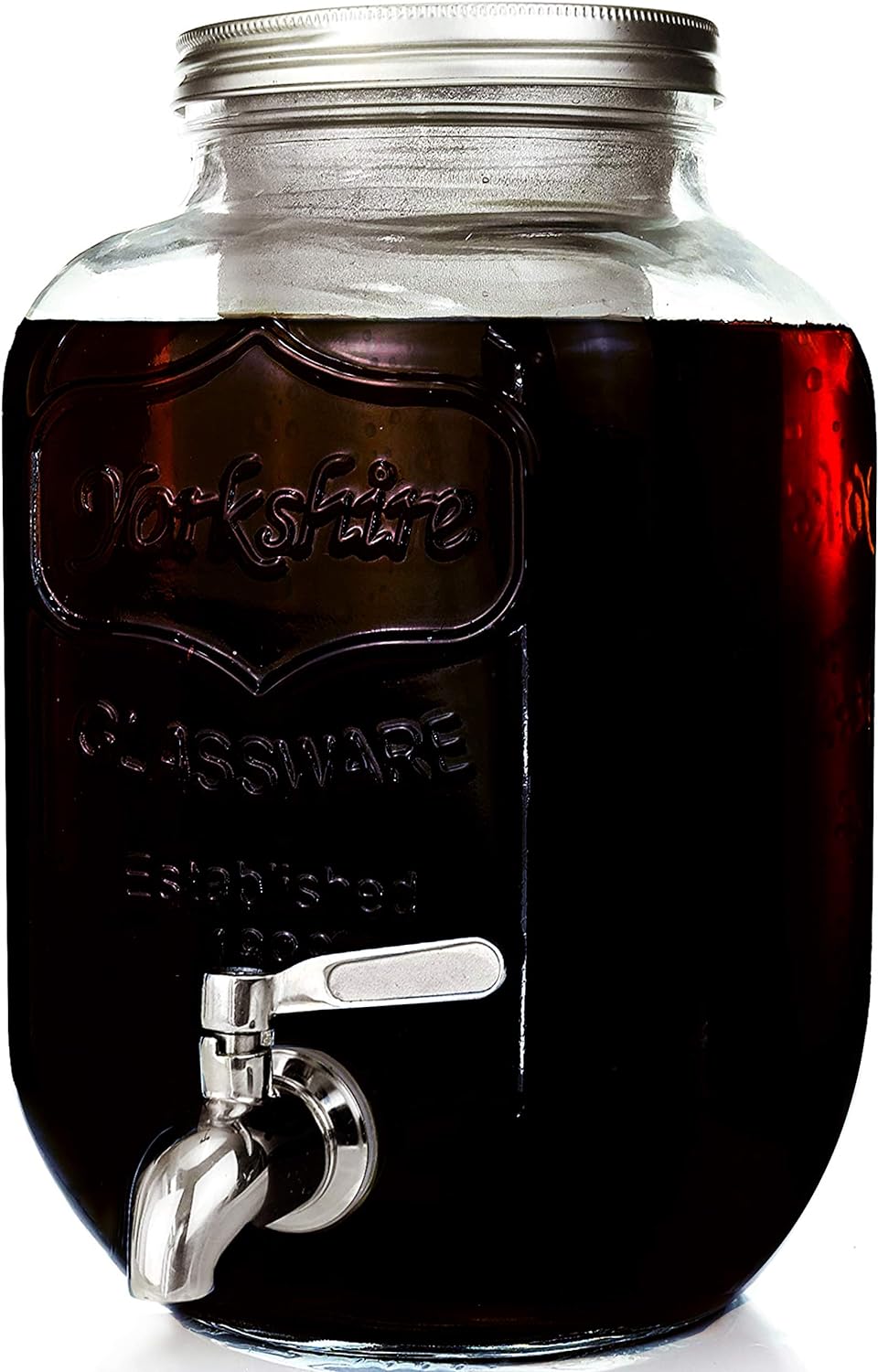 Willow & Everett Cold Brew Maker - Iced Coffee Makers - Glass Mason Jar w/Stainless Steel Spout - Removable Filter - Airtight Jug w/Tap - Approx 4 Litres - Amazing Gadgets Outlet