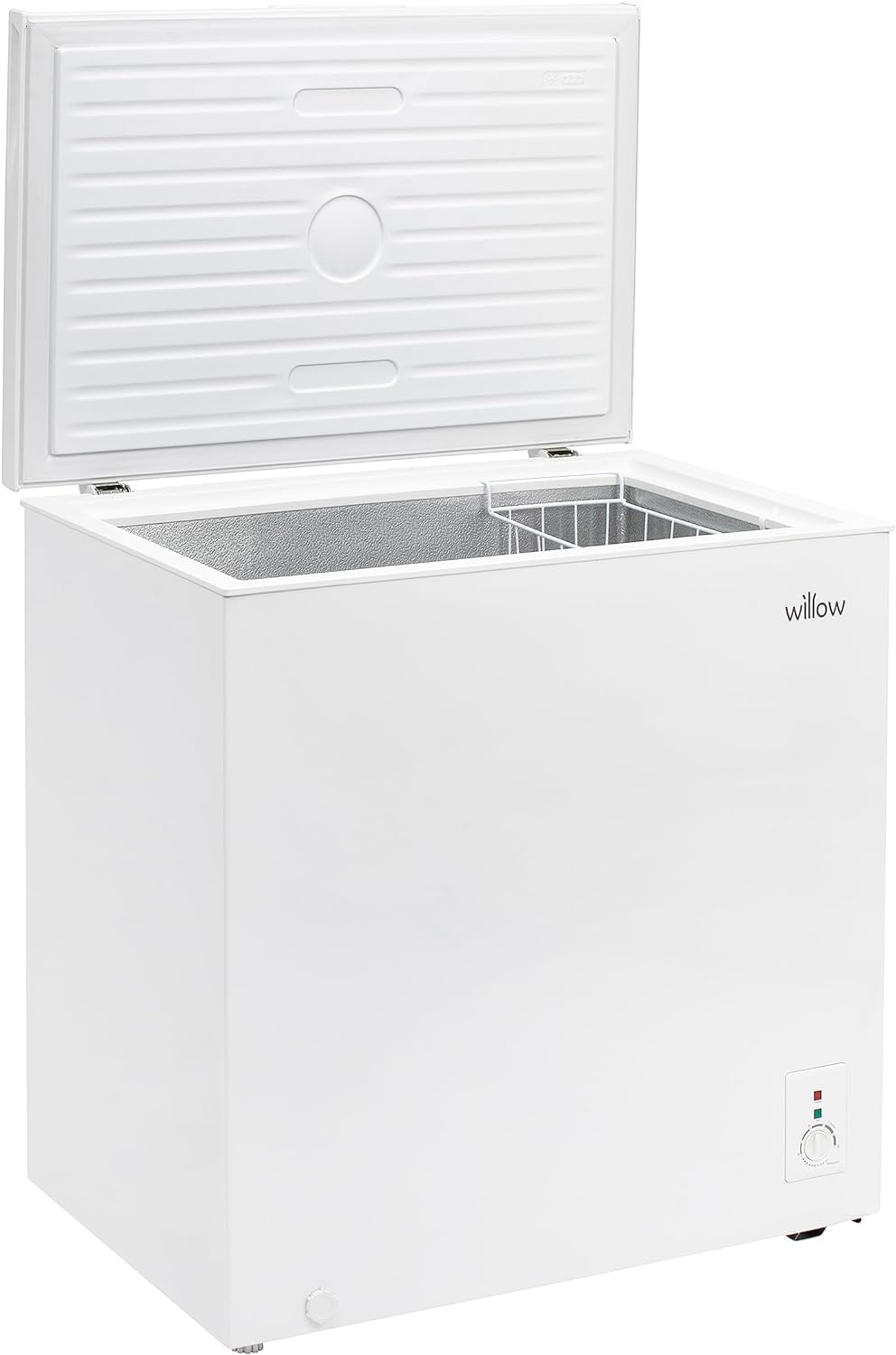 Willow W198CFW 199L Freestanding Chest Freezer with Removable Storage Basket, Adjustable Thermostat, 4* Freezer Rating, Low Noise - White - Amazing Gadgets Outlet