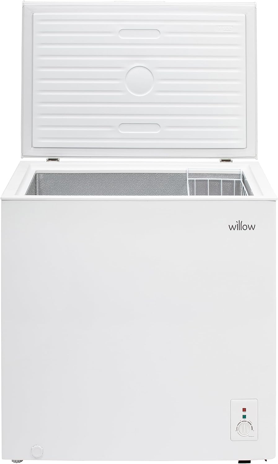 Willow W198CFW 199L Freestanding Chest Freezer with Removable Storage Basket, Adjustable Thermostat, 4* Freezer Rating, Low Noise - White - Amazing Gadgets Outlet