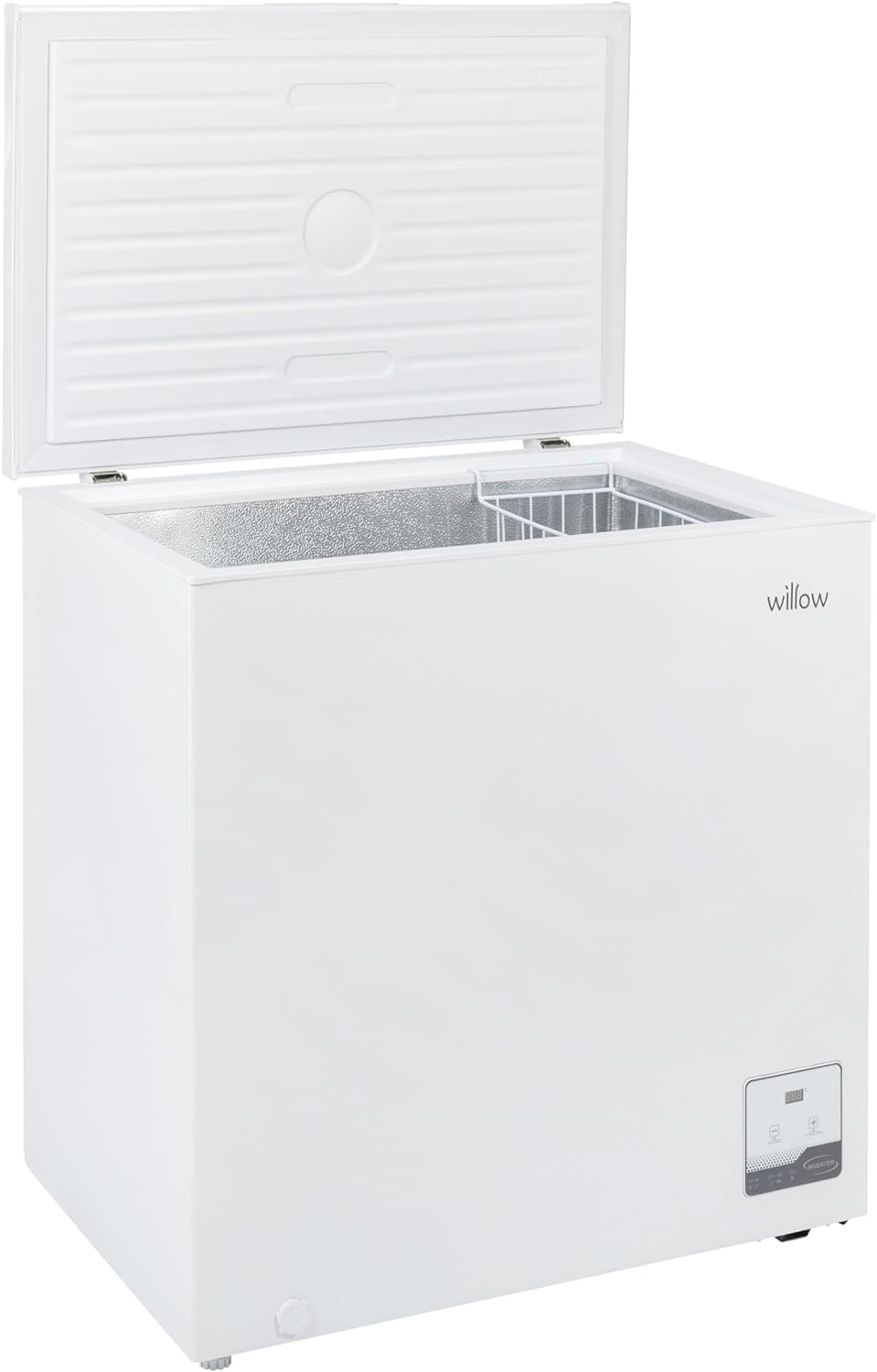 Willow W198CFWD 199L Freestanding Chest Freezer with Removable Storage Basket, Digital Temperature Control, 4* Freezer Rating, Low Noise - White - Amazing Gadgets Outlet