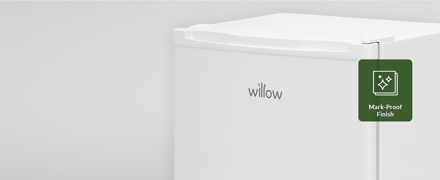 Willow W48UFIS 90L Under Counter Fridge with Reversible Door, Chill Box, Recessed Handle, Mark - Proof Finish, 2 Year Warranty - White - Amazing Gadgets Outlet
