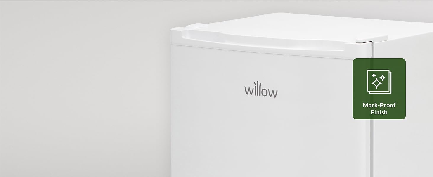 Willow W48UFIW 90L Under Counter Fridge with Reversible Door, Chill Box, Recessed Handle, Mark - Proof Finish, 2 Year Warranty - White - Amazing Gadgets Outlet