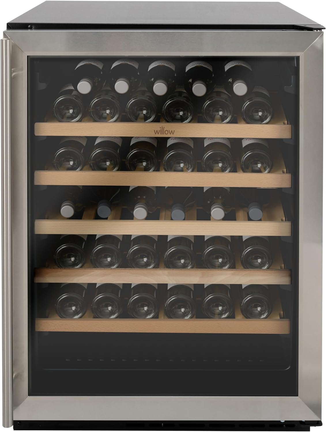 Willow W60WCSS 142L Under Counter Wine Fridge/Wine Cooler with Space for 52 Bottles, 4* Rating, Digital Display with Touch Control, Ventilated Cooling, 2 Years Warranty - Stainless Steel   Import  Single ASIN  Import  Multiple ASIN ×Product custo - Amazing Gadgets Outlet