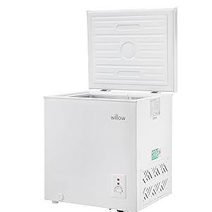 Willow W66CFW Freestanding 66L Chest Freezer with Removable Storage Basket, Suitable for Outbuildings and Garages, 2 Years Warranty - White - Amazing Gadgets Outlet