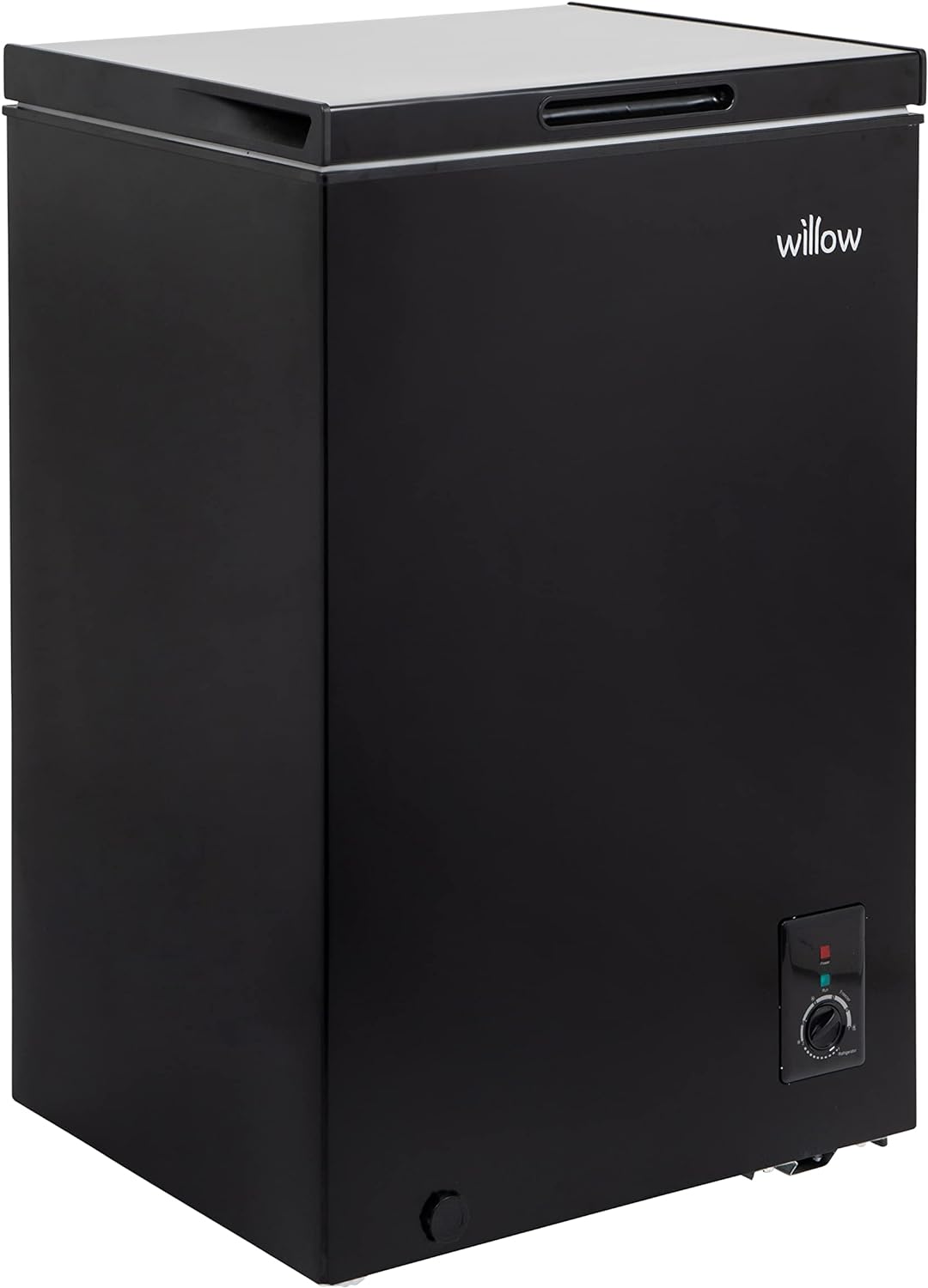 Willow W99CFB Freestanding 99L Chest Freezer with Removable Storage Basket, Suitable for Outbuildings and Garages, 4* Freezer Rating - Black - Amazing Gadgets Outlet